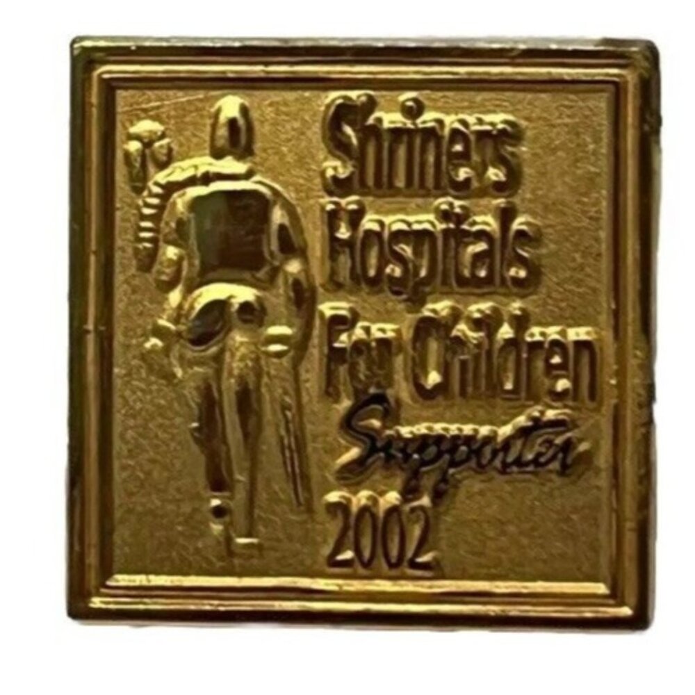 Shriners Hospitals For Children Supported Gold Tone Vintage Lapel Pin A534
